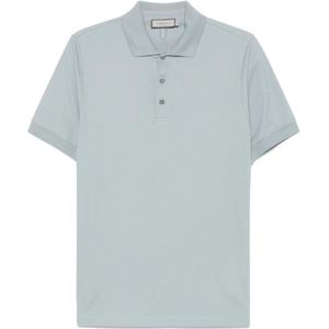 Canali, Tops, Heren, Blauw, 3Xl, Katoen, Polo met Knoopsluiting