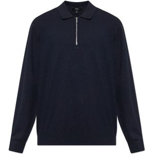 Theory, Tops, Heren, Blauw, XL, Polyester, Lange mouw polo