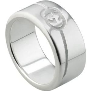 Gucci, Accessoires, Dames, Grijs, 57 MM, Zilveren Interlocking Ring
