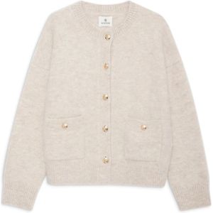 Anine Bing, Truien, Dames, Beige, S, Gezellige Vest - Licht Haver