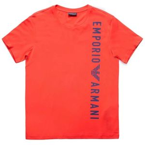 Emporio Armani, Tops, Heren, Rood, S, Katoen, Rood Katoenen T-Shirt