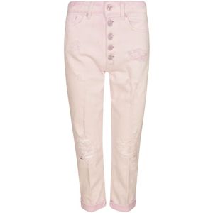 Dondup, Broeken, Dames, Roze, W28, Cropped broek