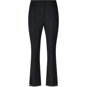 Marc Cain, Broeken, Dames, Zwart, XL, Rechte pijpen broek met kanten rand
