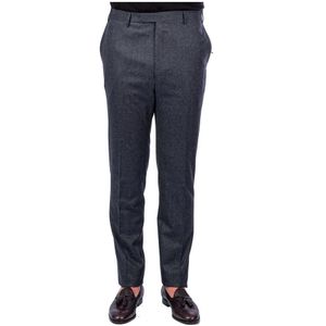 Corneliani, Broeken, Heren, Grijs, 6Xl, Donkergrijze Herenbroek, Flanel, Amerikaanse Zak