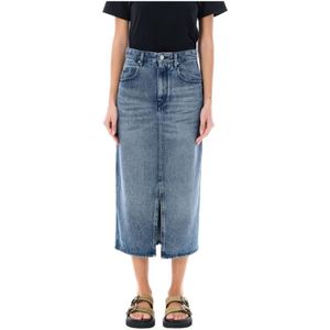 Isabel Marant Étoile, Rokken, Dames, Blauw, M, Denim, Lichtblauwe Denim Midi Rok