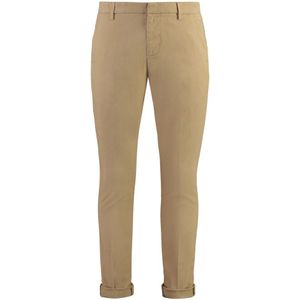 Dondup, Broeken, Heren, Beige, W35, Katoen, Stretch katoenen chino broek met zakken