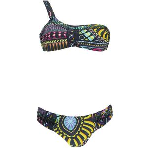 Miss Bikini, Badkleding, Dames, Veelkleurig, M, Geometrische Bikini Set met Juweel Details