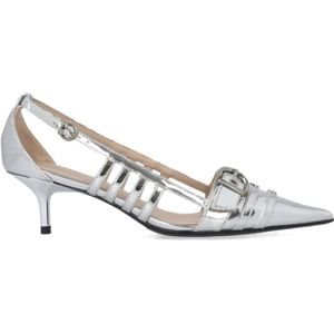 Pinko, Schoenen, Dames, Grijs, 40 EU, Leer, Platte Schoenen