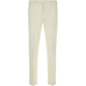 PT Torino, Broeken, Heren, Wit, XL, Katoen, Witte Stretch Katoenmix Broek