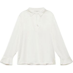 Maliparmi, Blouses & Shirts, Dames, Wit, XS, Satijn, Zijden Satijnen Shirt in Natuurlijk Wit