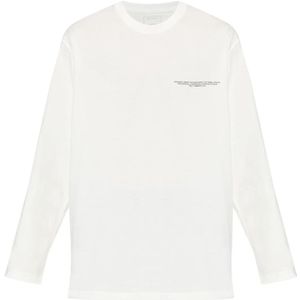 Y-3, Tops, Heren, Wit, L, Katoen, T-shirt met lange mouwen