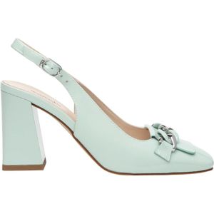 Nerogiardini, Schoenen, Dames, Groen, 38 EU, Leer, Elegante Groene Slingbacks met Hak
