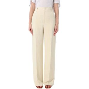Dondup, Broeken, Dames, Beige, W31, Linnen, Linnen Palazzo Broek