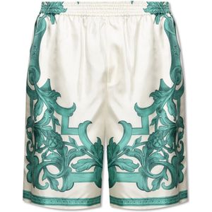 Versace, Korte broeken, Heren, Beige, L, Zijden shorts