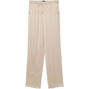 Giorgio Armani, Broeken, Dames, Beige, M, Satijn, Salie Groene Zijden Satijnen Broek