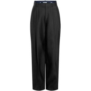 Jacquemus, Broeken, Dames, Zwart, M, Wol, Zwarte Flared Elegante Broek