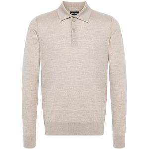 Giorgio Armani, Tops, Heren, Beige, M, Wol, Elegant Beige Wol Trui