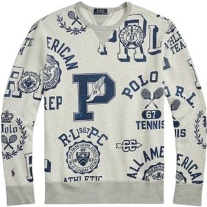Polo Ralph Lauren, Truien, Heren, Wit, L, Katoen, Sportief katoenen sweatshirt met grafische print