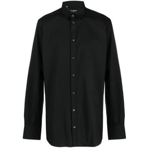Dolce & Gabbana, Overhemden, Heren, Zwart, 3Xl, Katoen, Zwarte Shirt voor Mannen