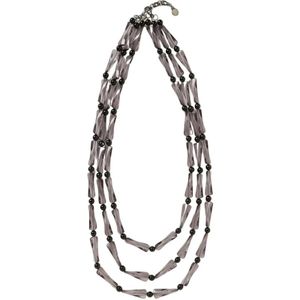 Emporio Armani, Accessoires, Dames, Grijs, ONE Size, Kristallen Kralen Gelaagde Ketting