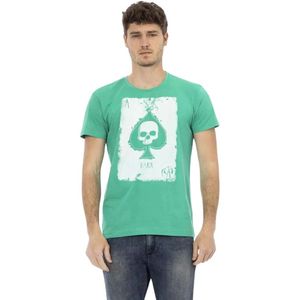Trussardi, Tops, Heren, Groen, 2Xl, Katoen, Smaragd Casual Elegance Korte Mouw T-shirt