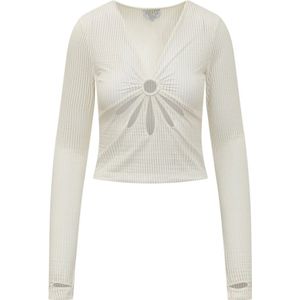 Collina Strada, Tops, Dames, Beige, M, LS Flower Top - Stijlvol en Trendy