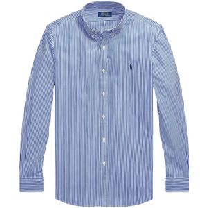 Polo Ralph Lauren, Overhemden, Heren, Blauw, L, Katoen, Slim Fit Stretch Poplin Overhemd