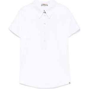 Herno, Tops, Dames, Wit, XS, Katoen, Katoenen Polo Shirt