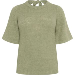 Kaffe Curve, Truien, Dames, Groen, M, Wol, Strik met strikboog Oliegroen Melange