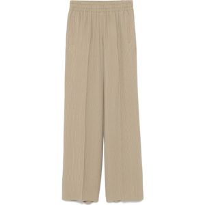 Golden Goose, Broeken, Dames, Beige, S, Beige Broek met Elastische Taille en Zakken
