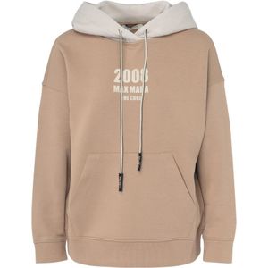 Max Mara, Sweatshirts & Hoodies, Dames, Bruin, L, Katoen, Agata Hoodie