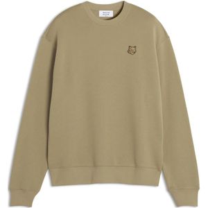 Maison Kitsuné, Sweatshirts & Hoodies, Heren, Beige, M, Katoen, Fox Head Patch Comfort Sweater