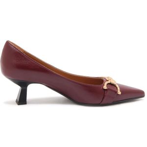 Roberto Festa, Schoenen, Dames, Rood, 37 EU, Bordeaux Leren Schoenen 6cm Hak