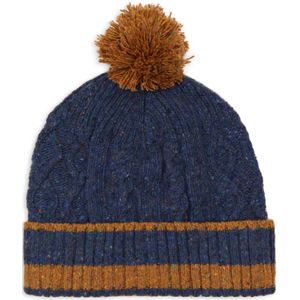 Gallo, Accessoires, unisex, Veelkleurig, ONE Size, Wol, Blauwe Aran-gebreide wollen beanie