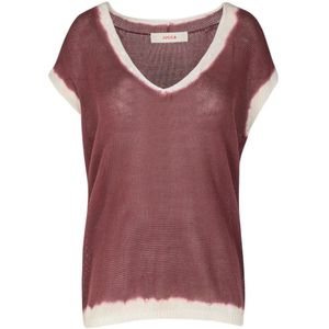 Jucca, Truien, Dames, Paars, L, Katoen, Katoenen V-hals Ribbel Tanktop
