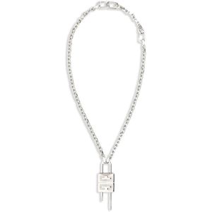 Givenchy, Accessoires, Heren, Grijs, ONE Size, 4G Motief Zilverkleurige Messing Haakoorbellen