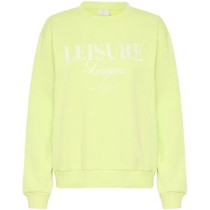 Kaffe, Sweatshirts & Hoodies, Dames, Groen, 2Xl, Katoen, Sportieve Sweatshirt met Geborduurd Logo