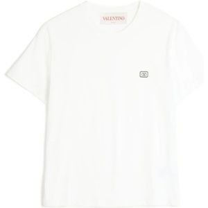 Valentino, Tops, Heren, Zwart, XL, Katoen, Katoenen VLogo Patch Polo Shirt