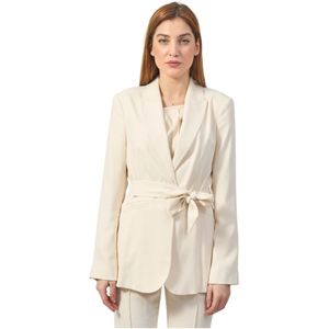 Silvian Heach, Jassen, Dames, Beige, XL, Witte Melkjas met Revers