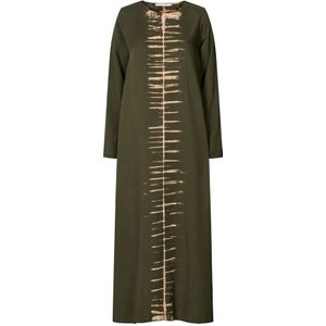 Rabens Saloner, Kleedjes, Dames, Groen, XL, Rayon, Tie-Dye Lange Mouw Jurk Lynett Forrest