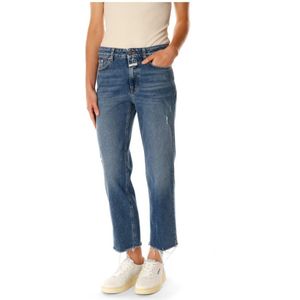 Closed, Jeans, Dames, Blauw, W27 L32, Katoen, Cropped Straight Fit Jeans