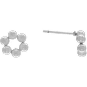 Dansk Copenhagen, Accessoires, Dames, Grijs, ONE Size, Zilveren Cirkel Bal Oorbellen