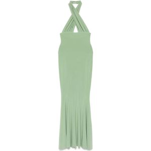 Norma Kamali, Kleedjes, Dames, Groen, XS, Groene Jurken voor Vrouwen