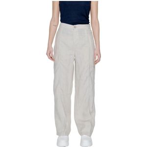 Street One, Broeken, Dames, Beige, XS L32, Linnen, Stijlvolle Linnen Broek met Rits