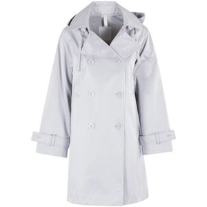 Duno, Mantels, Dames, Grijs, XS, Katoen, Oversized Double-Breasted Trenchcoat
