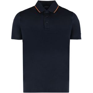 Paul & Shark, Tops, Heren, Blauw, 2Xl, Katoen, Katoenen polo shirt met zijsplitjes