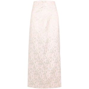 Philosophy di Lorenzo Serafini, Rokken, Dames, Beige, M, High-Waisted Longuette Rok
