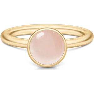 Julie Sandlau, Accessoires, Dames, Geel, 60 MM, Satijn, Melkachtige Roze Kristal Gouden Ring