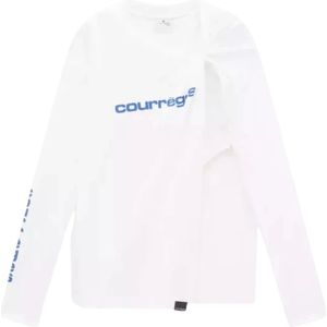 Courrèges, Tops, Dames, Wit, L, Katoen, Witte Knoop Body