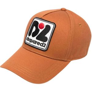 Dsquared2, Accessoires, unisex, Bruin, L, Katoen, Geborduurde Logo Visor Cap